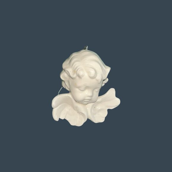 Set of 25 Scioto Ceramic Pearlized Baby Angel Face Christmas Ornaments +3 Angels - Picture 2 of 5